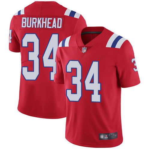 New England Patriots Football #34 Vapor Limited Red Men Rex Burkhead Alternate NFL Jersey->women nfl jersey->Women Jersey